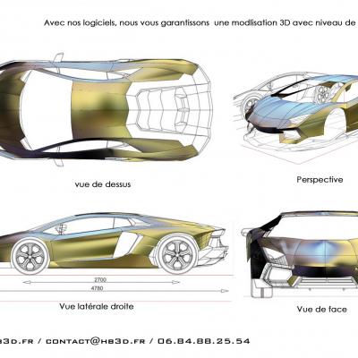 Modelisation 3d lomborghini avandator par hb3d sas